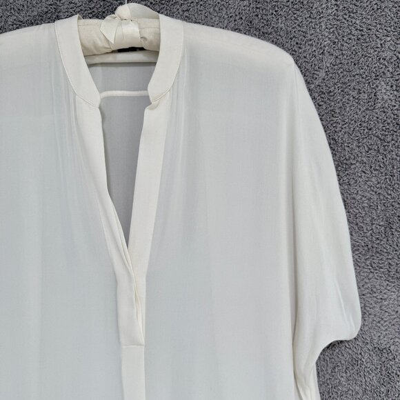 Vince Silk Dolman Cap Sleeve blouse Off White Large - Picture 3 of 6